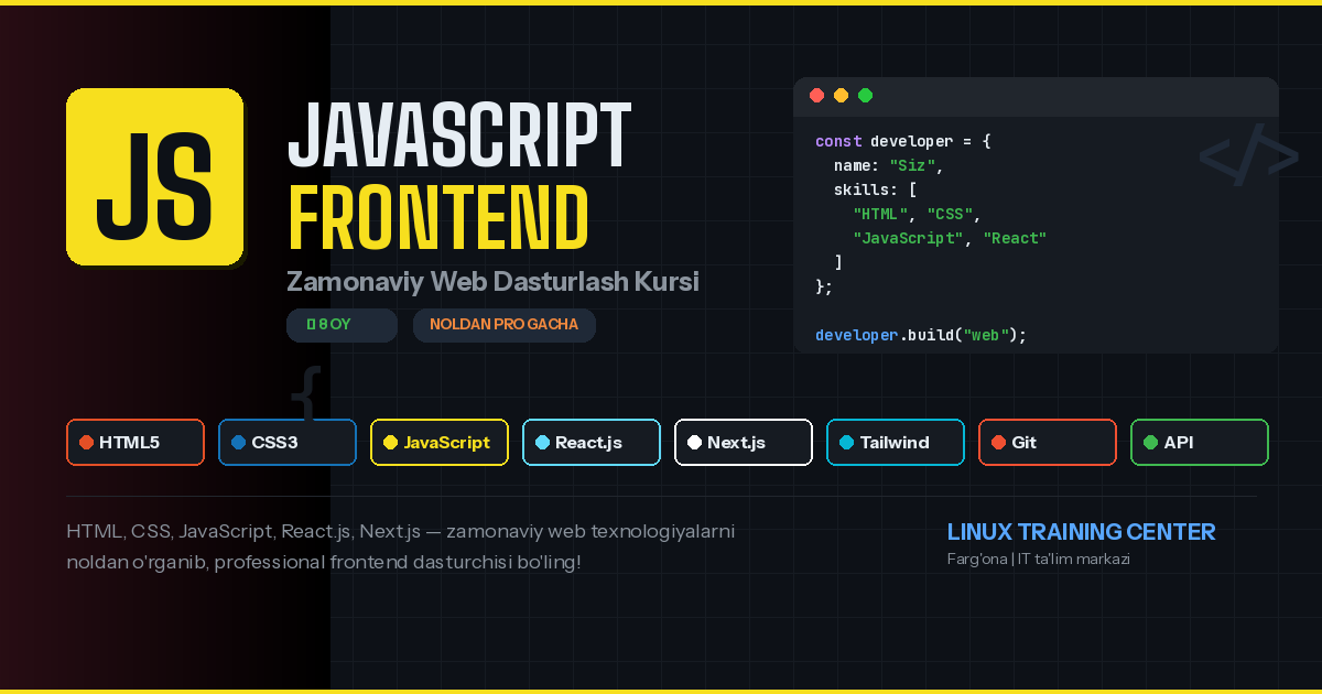 Javascript dasturlash